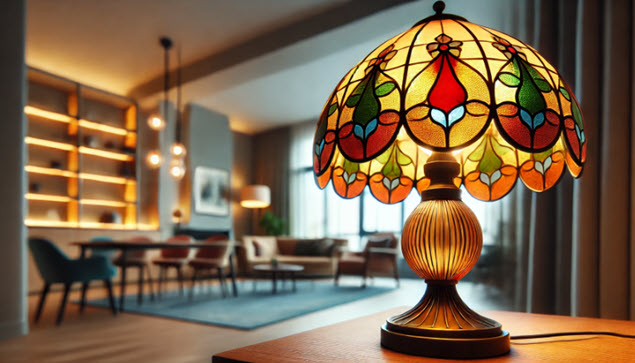 retro lamps in modern places